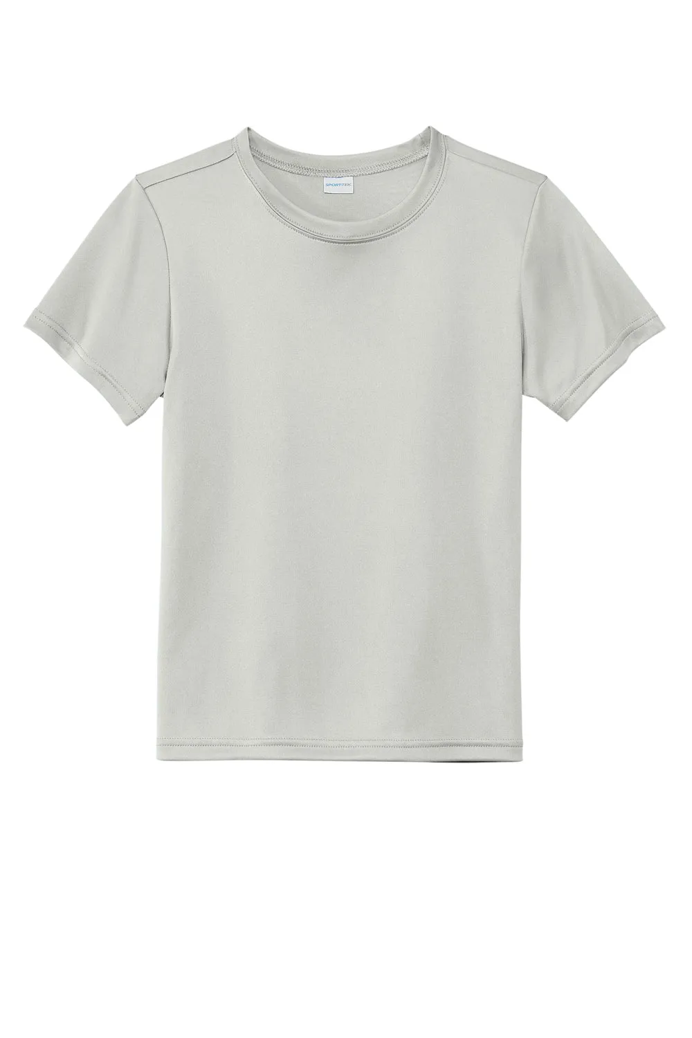 Sport-Tek Youth Re-Compete Moisture Wicking Short Sleeve Crewneck T-Shirt - Silver Grey