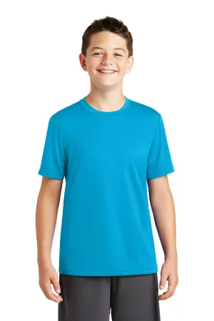 Sport-Tek Youth Tough Moisture Wicking Short Sleeve Crewneck T-Shirt - Atomic Blue - Closeout