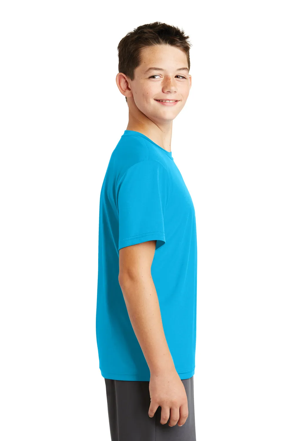 Sport-Tek Youth Tough Moisture Wicking Short Sleeve Crewneck T-Shirt - Atomic Blue - Closeout