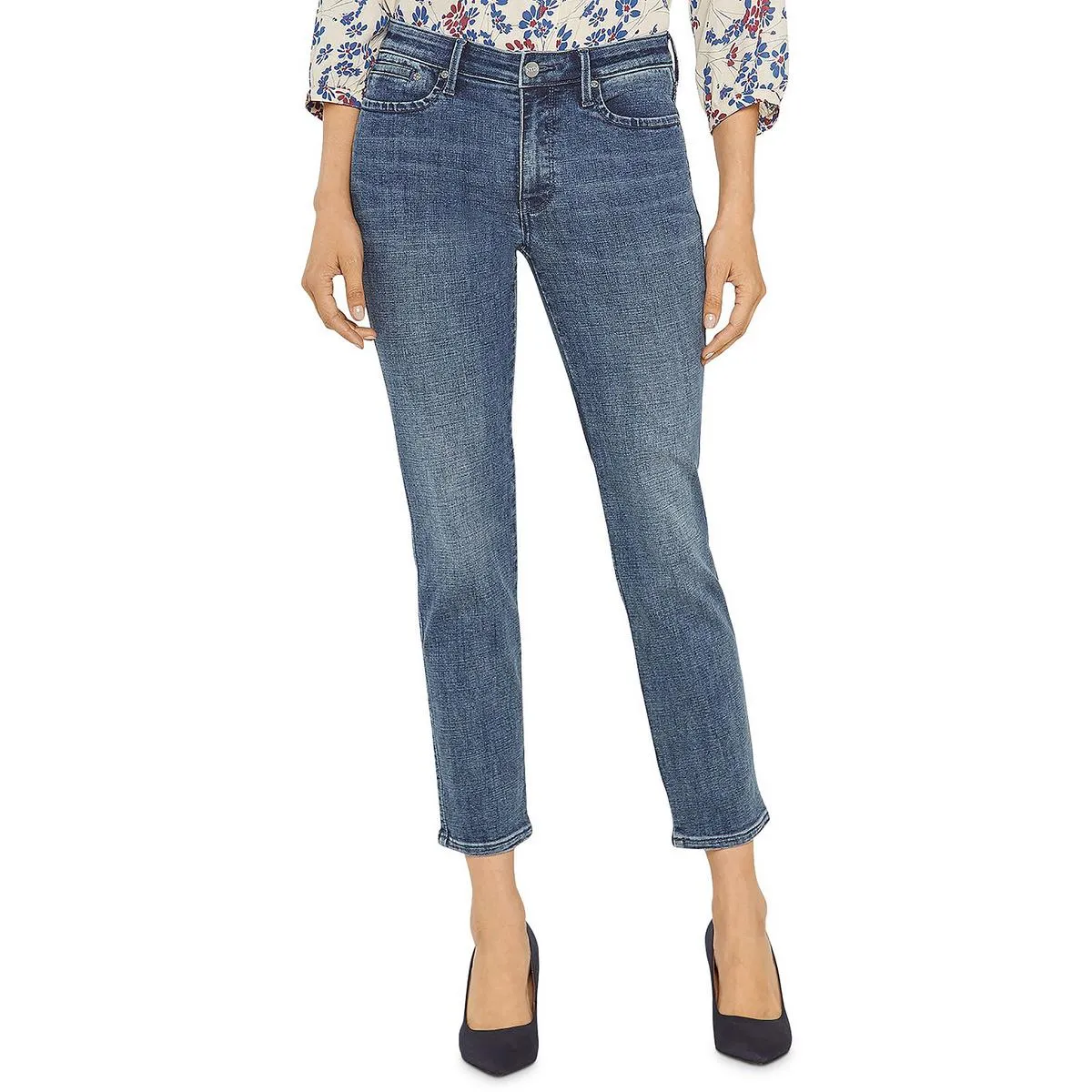 Stella Womens Denim Tapered Straight Leg Jeans