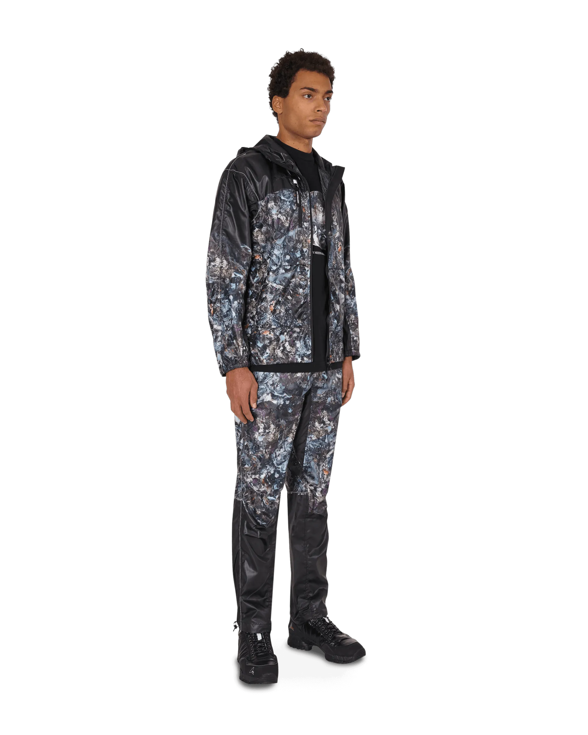 Stone Printed Ripstop Pants Black