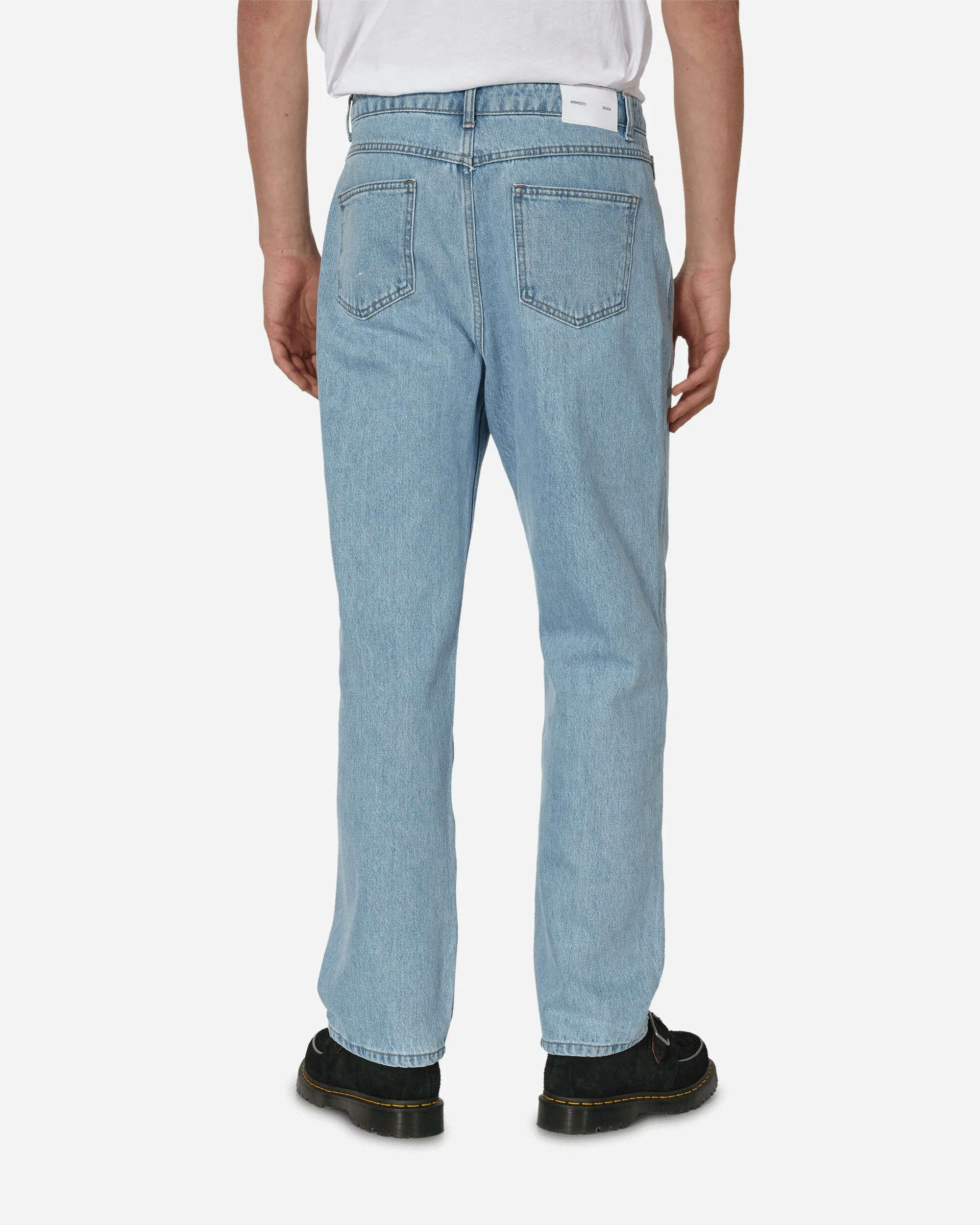 Straight Fit Denim Pants Light Blue