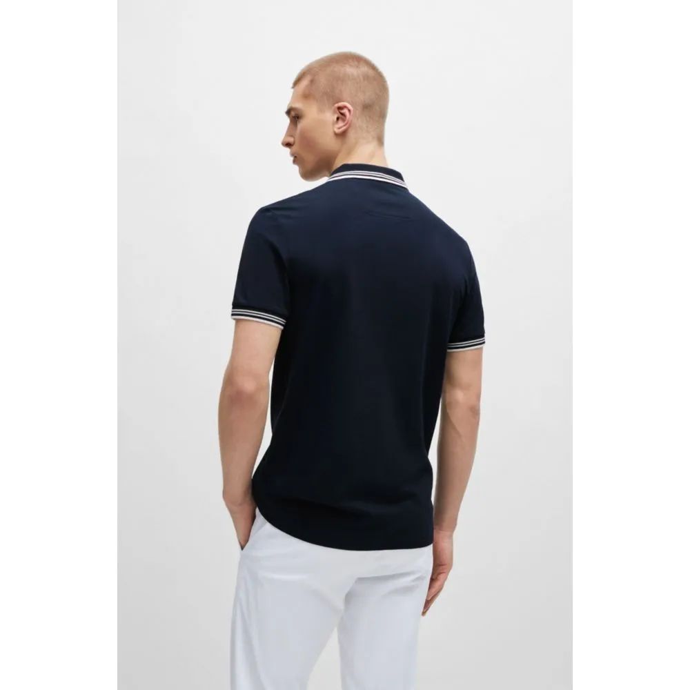 Stretch-cotton slim-fit polo shirt with branding