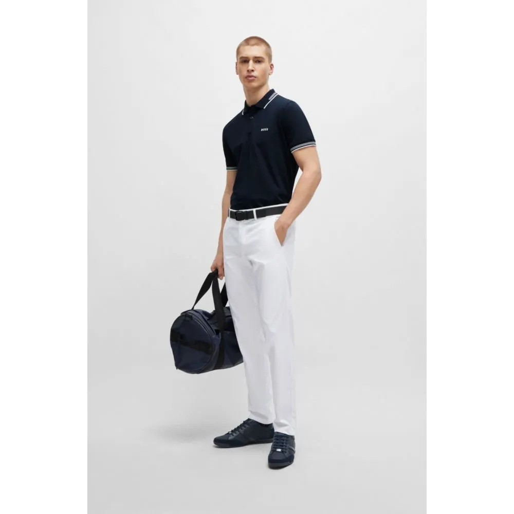 Stretch-cotton slim-fit polo shirt with branding