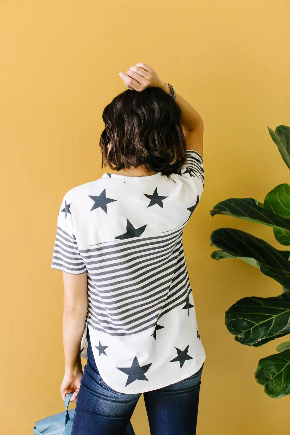 Stripes & Stars Top In Black & White