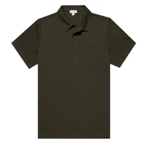 Sunspel Riviera Polo Shirt Pine Green