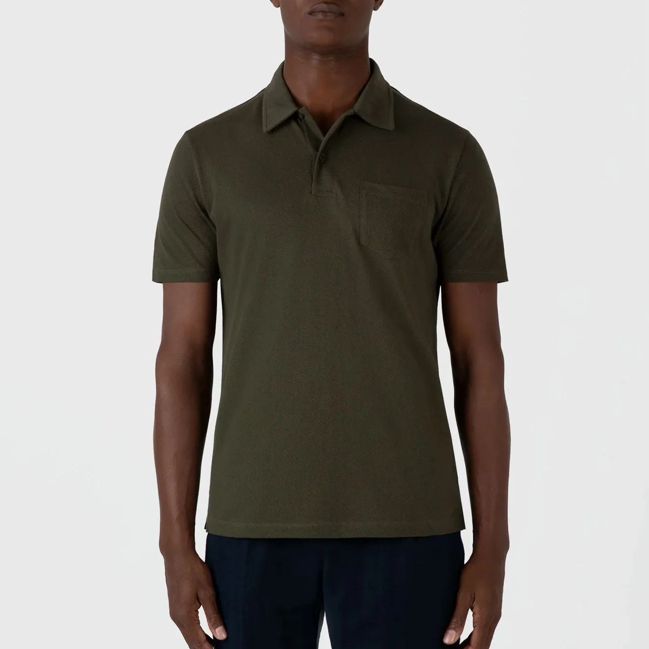 Sunspel Riviera Polo Shirt Pine Green