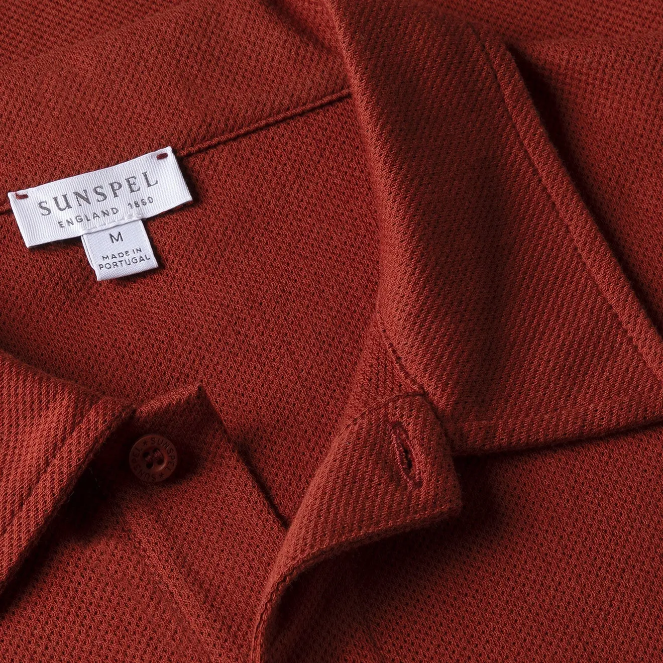Sunspel Riviera Polo Shirt Rust