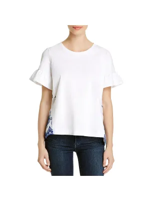 Surf Womens Embroidered Crochet Back T-Shirt