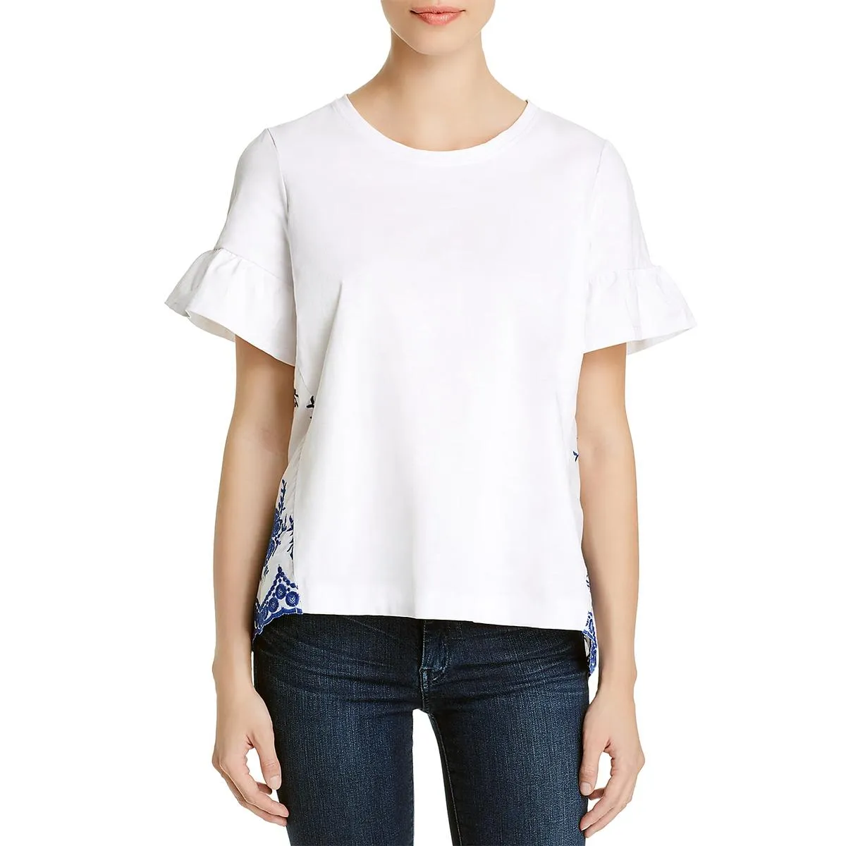 Surf Womens Embroidered Crochet Back T-Shirt