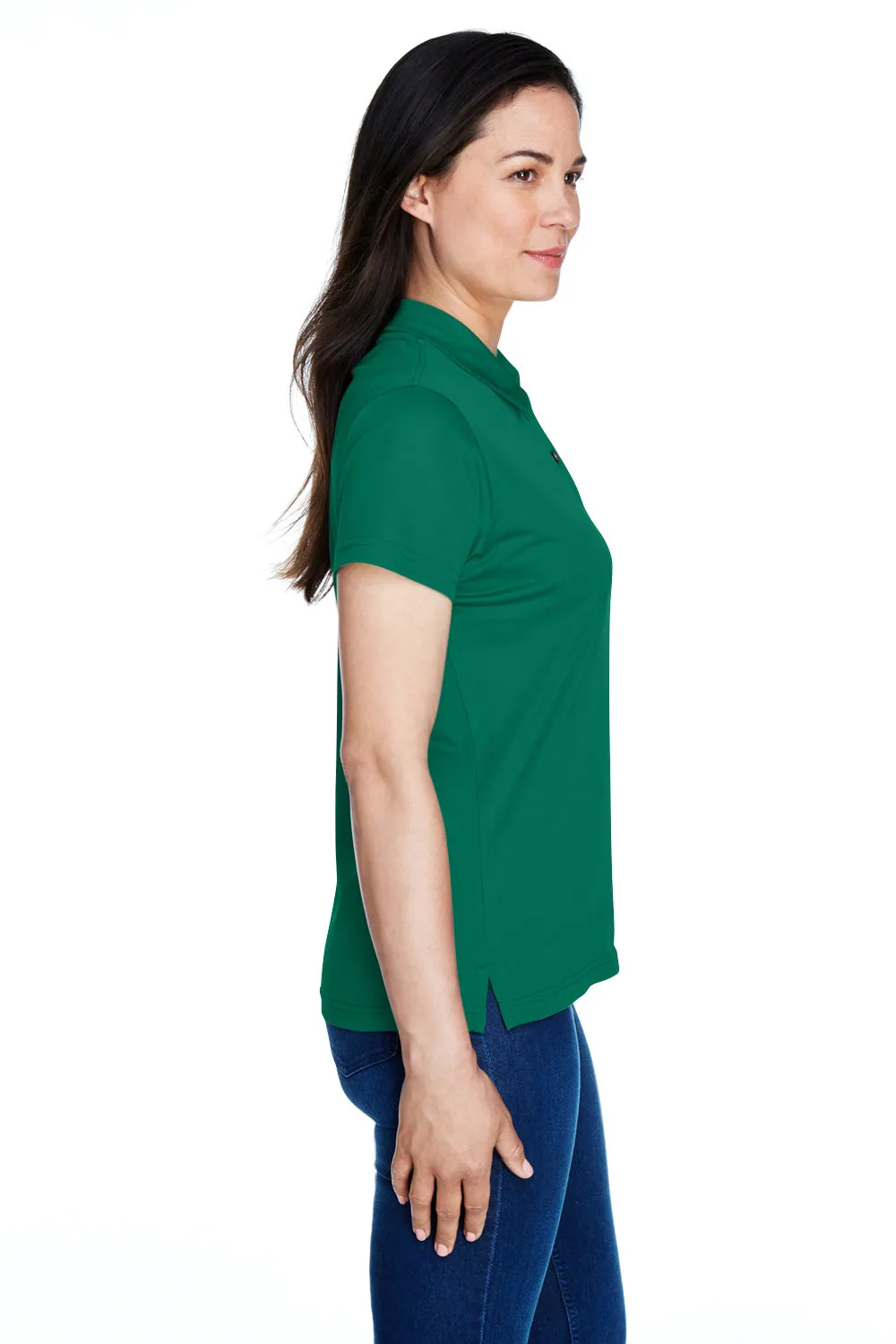 Team 365 Womens Command Performance Moisture Wicking Short Sleeve Polo Shirt - Forest Green