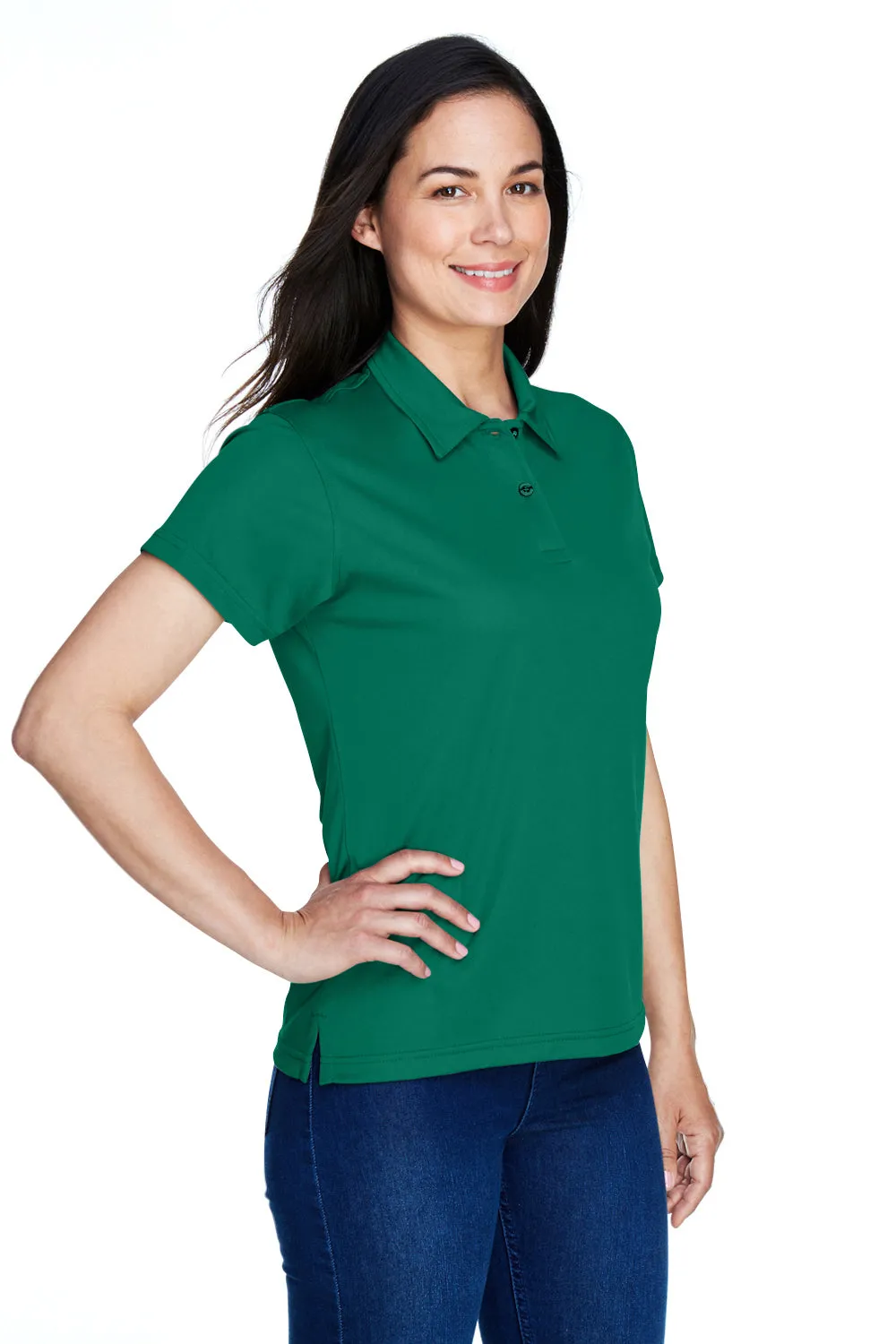 Team 365 Womens Command Performance Moisture Wicking Short Sleeve Polo Shirt - Forest Green