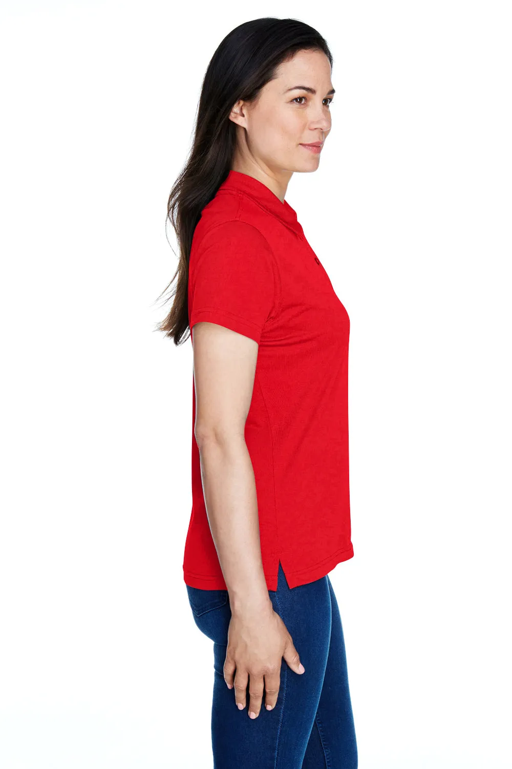 Team 365 Womens Command Performance Moisture Wicking Short Sleeve Polo Shirt - Red