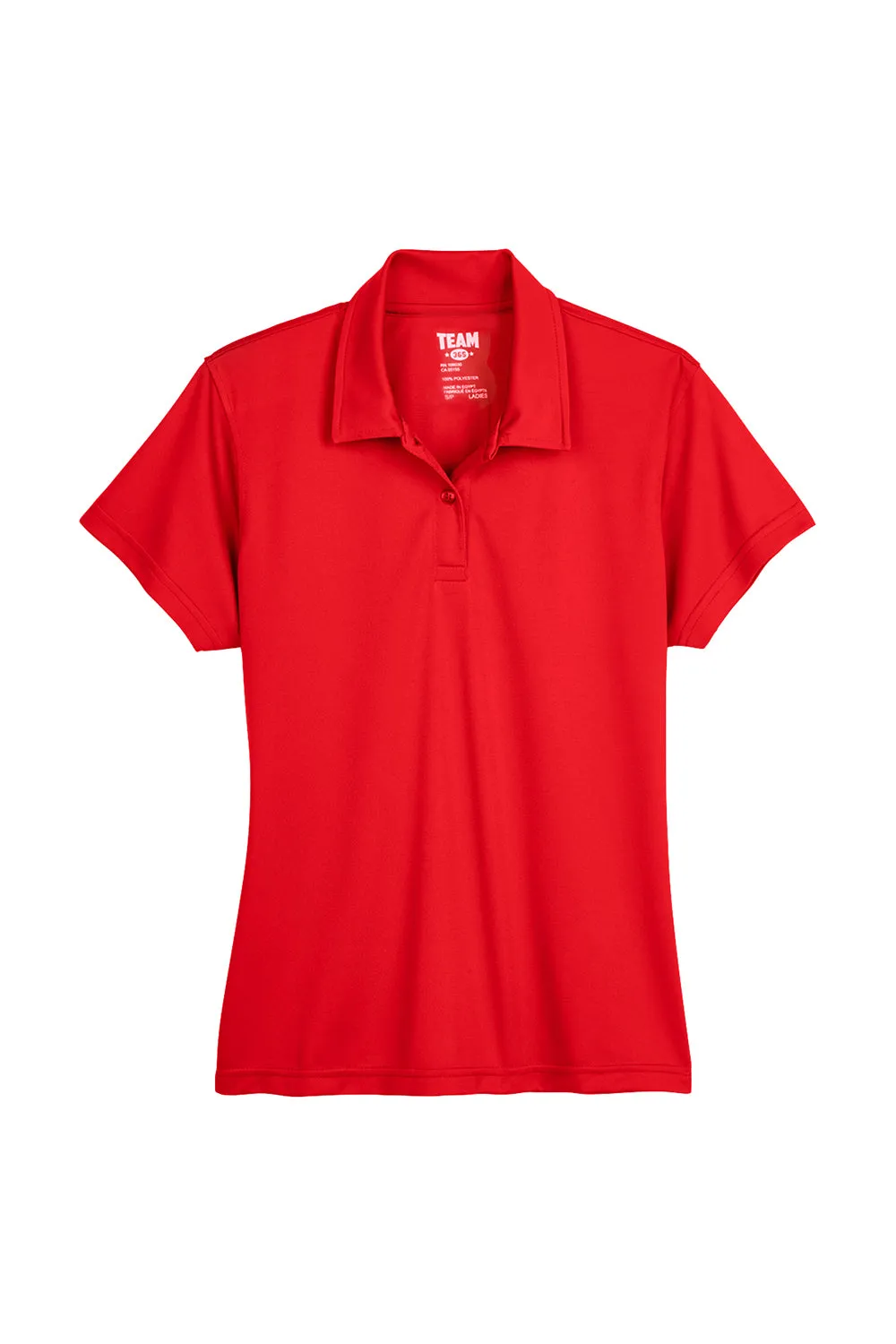 Team 365 Womens Command Performance Moisture Wicking Short Sleeve Polo Shirt - Red