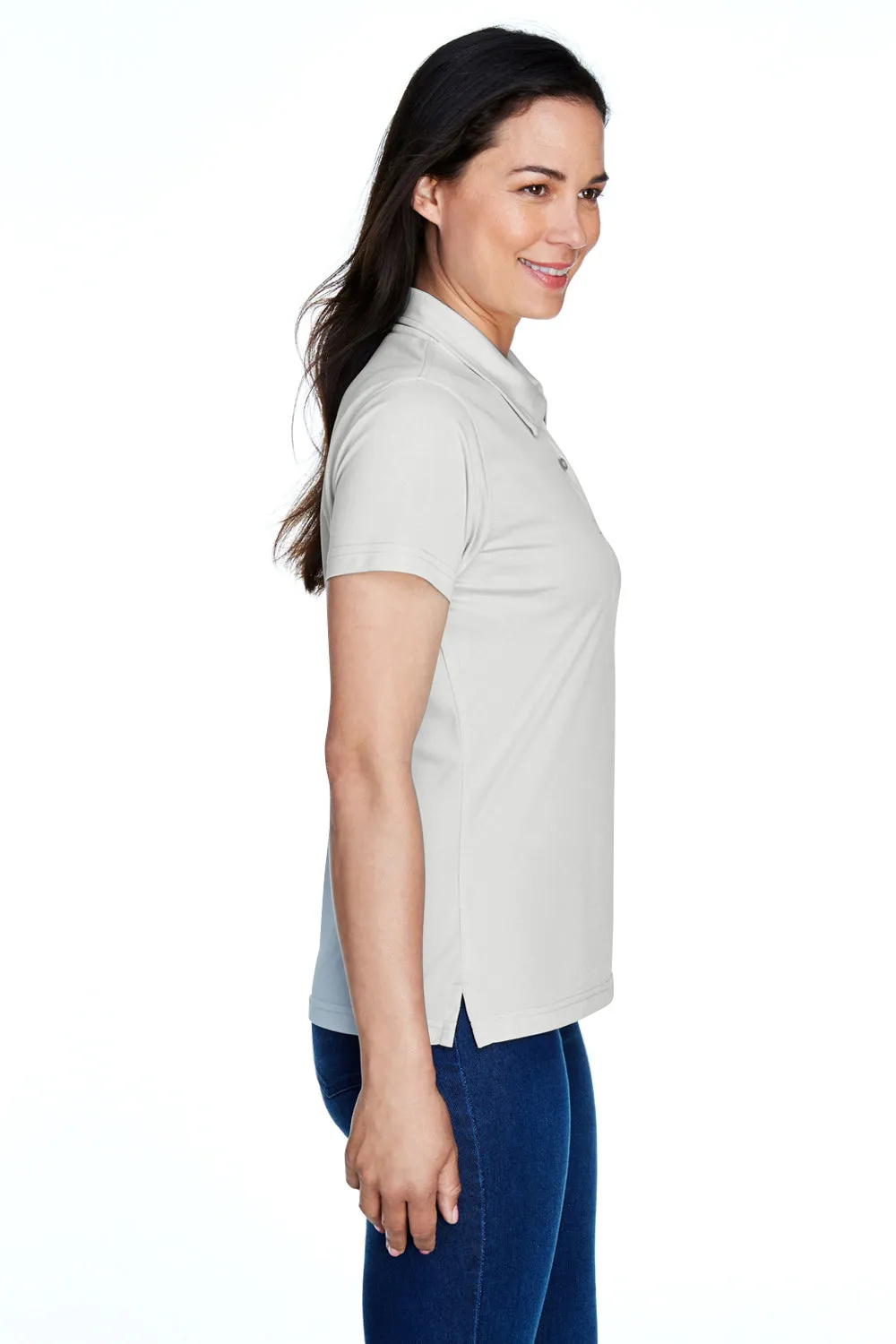 Team 365 Womens Command Performance Moisture Wicking Short Sleeve Polo Shirt - Silver Grey