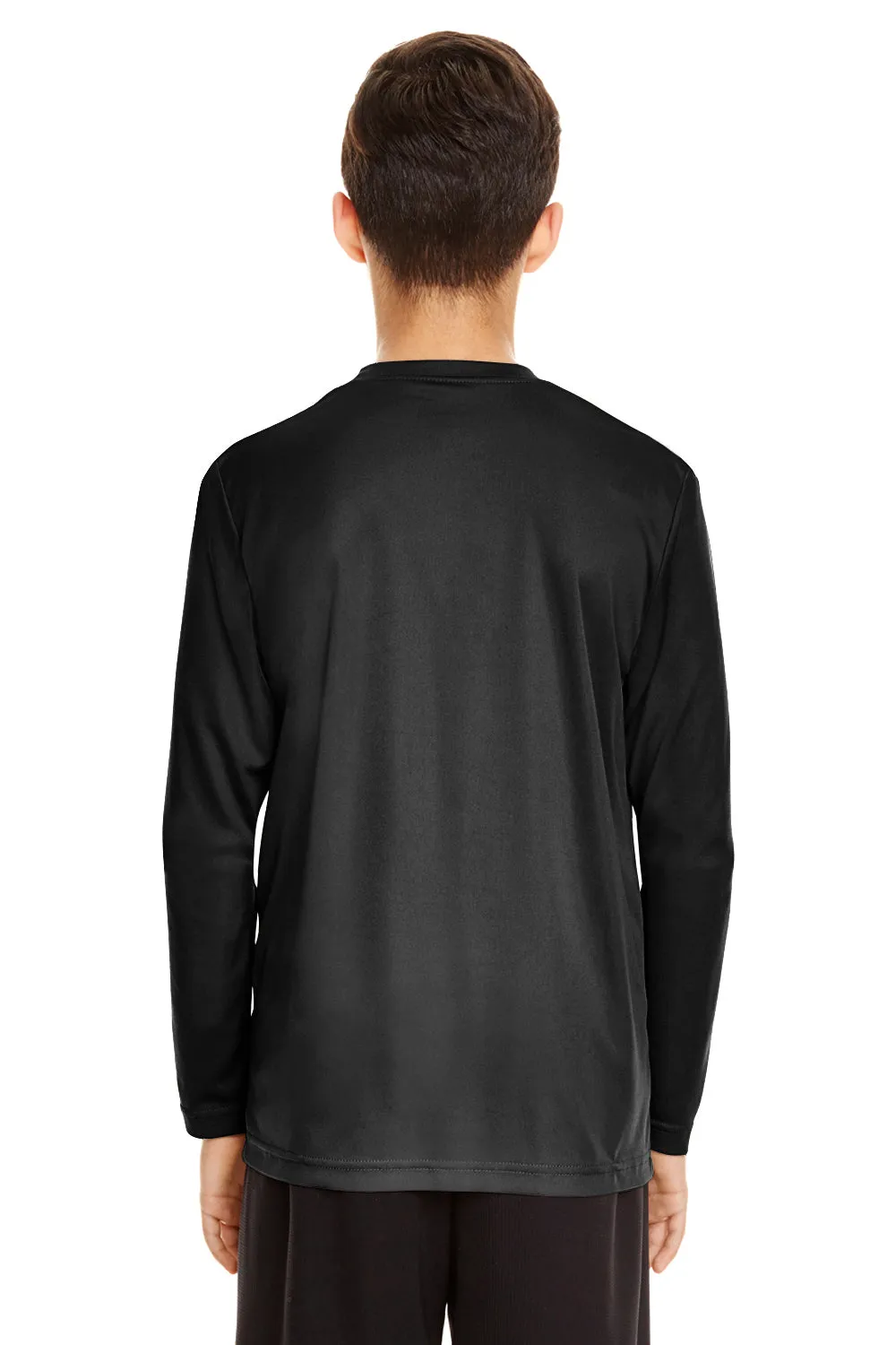 Team 365 Youth Zone Performance Moisture Wicking Long Sleeve Crewneck T-Shirt - Black