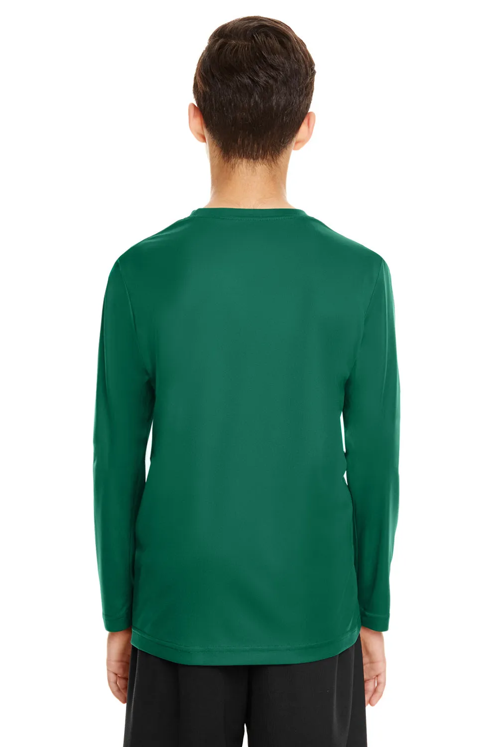 Team 365 Youth Zone Performance Moisture Wicking Long Sleeve Crewneck T-Shirt - Forest Green