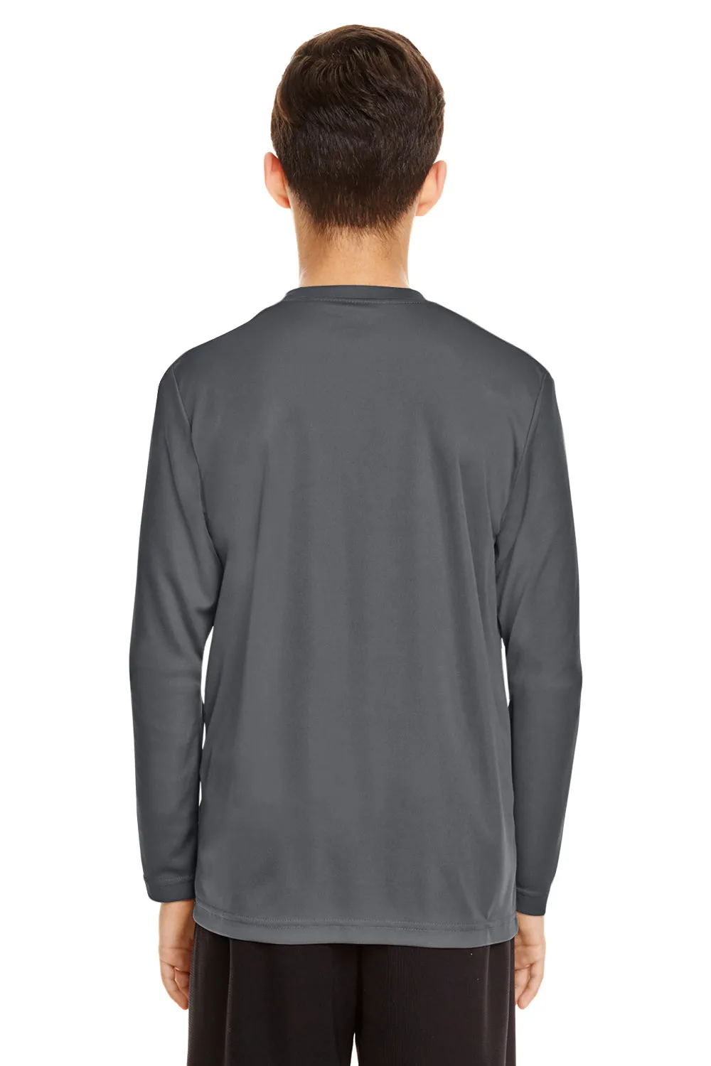 Team 365 Youth Zone Performance Moisture Wicking Long Sleeve Crewneck T-Shirt - Graphite Grey