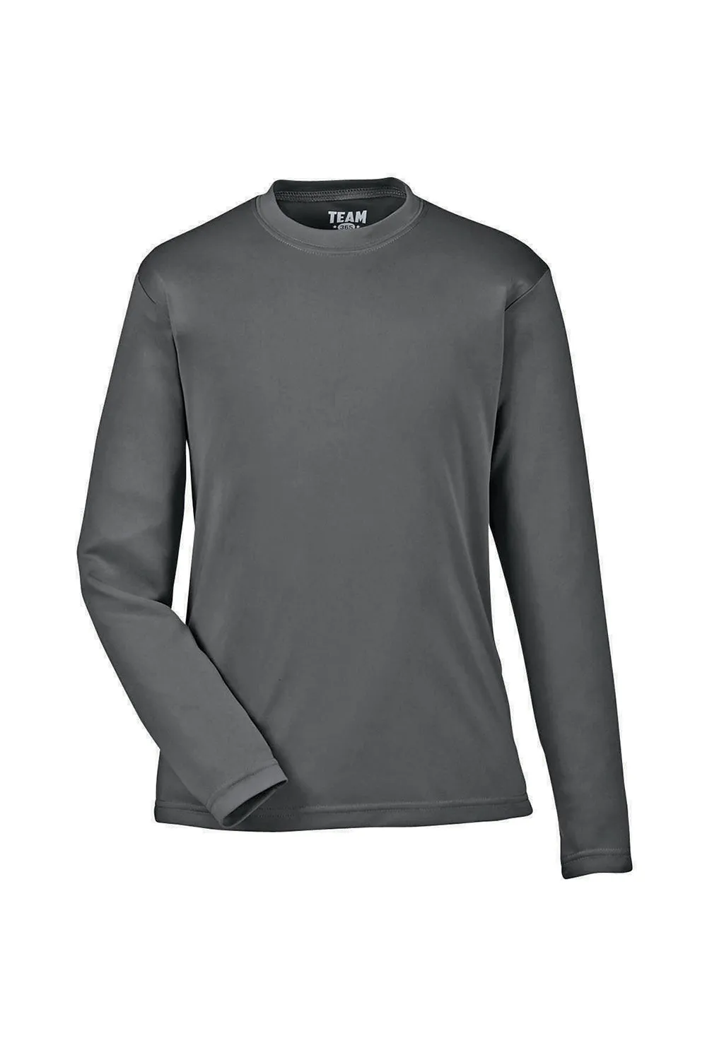 Team 365 Youth Zone Performance Moisture Wicking Long Sleeve Crewneck T-Shirt - Graphite Grey