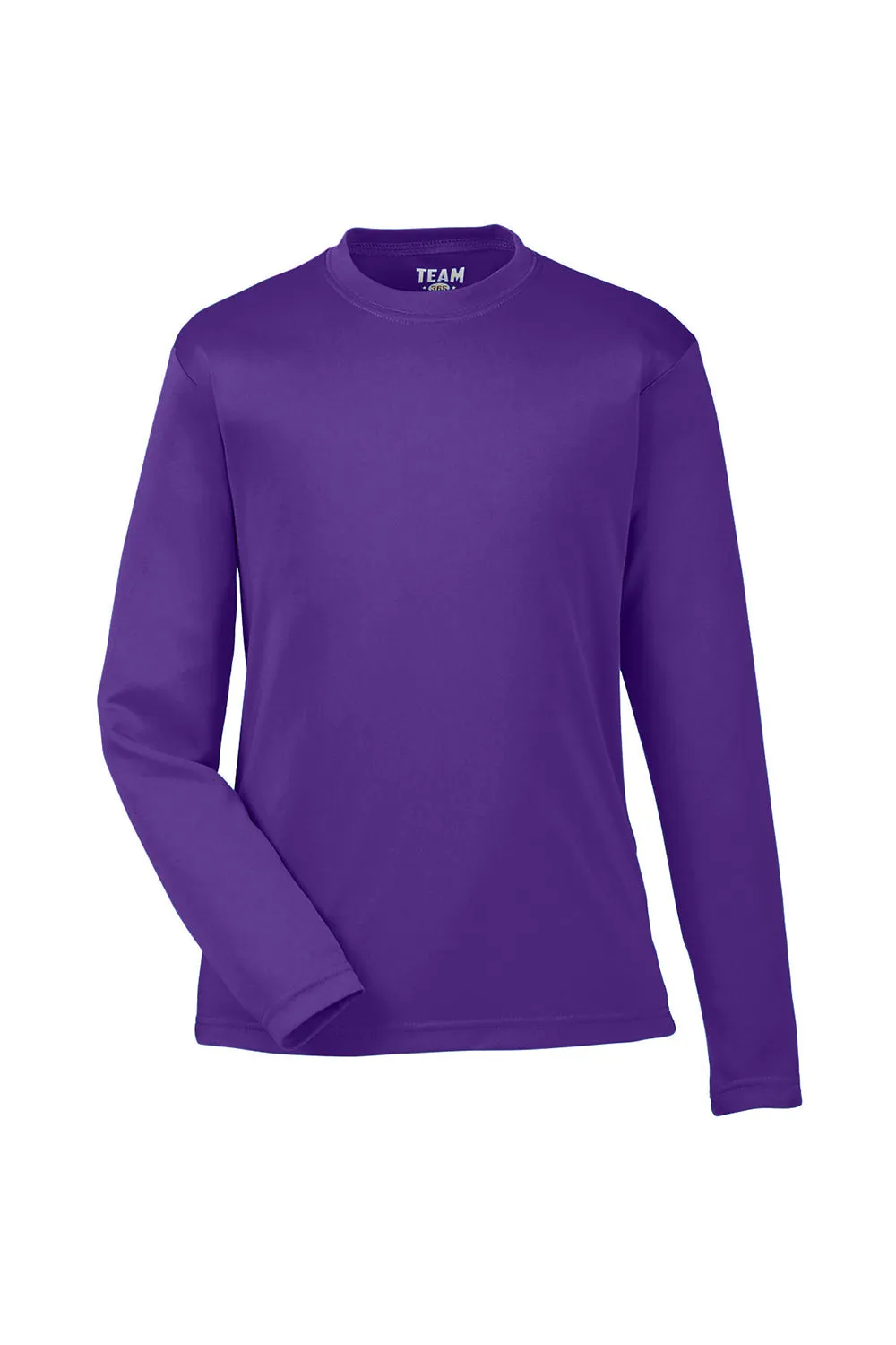 Team 365 Youth Zone Performance Moisture Wicking Long Sleeve Crewneck T-Shirt - Purple