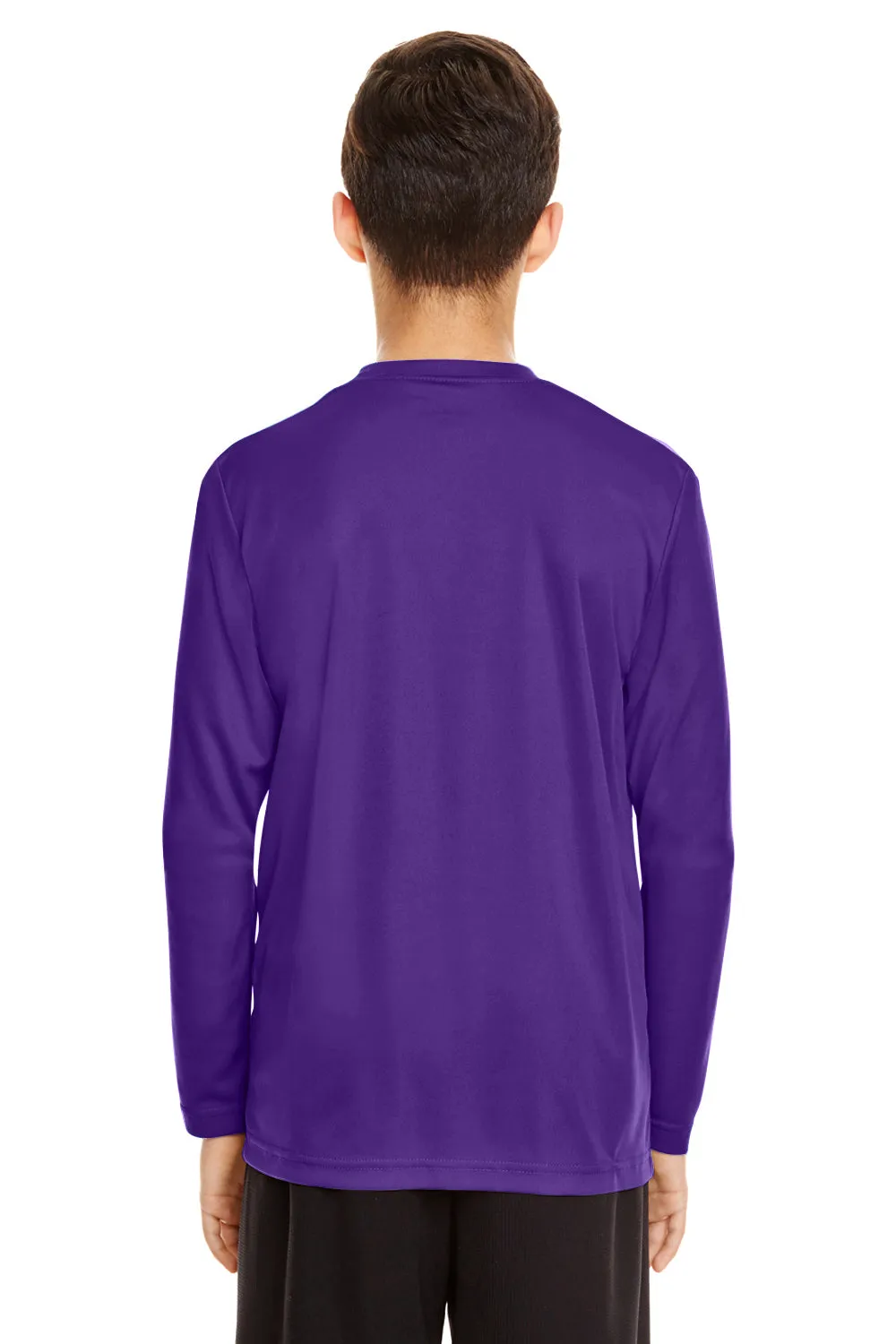 Team 365 Youth Zone Performance Moisture Wicking Long Sleeve Crewneck T-Shirt - Purple