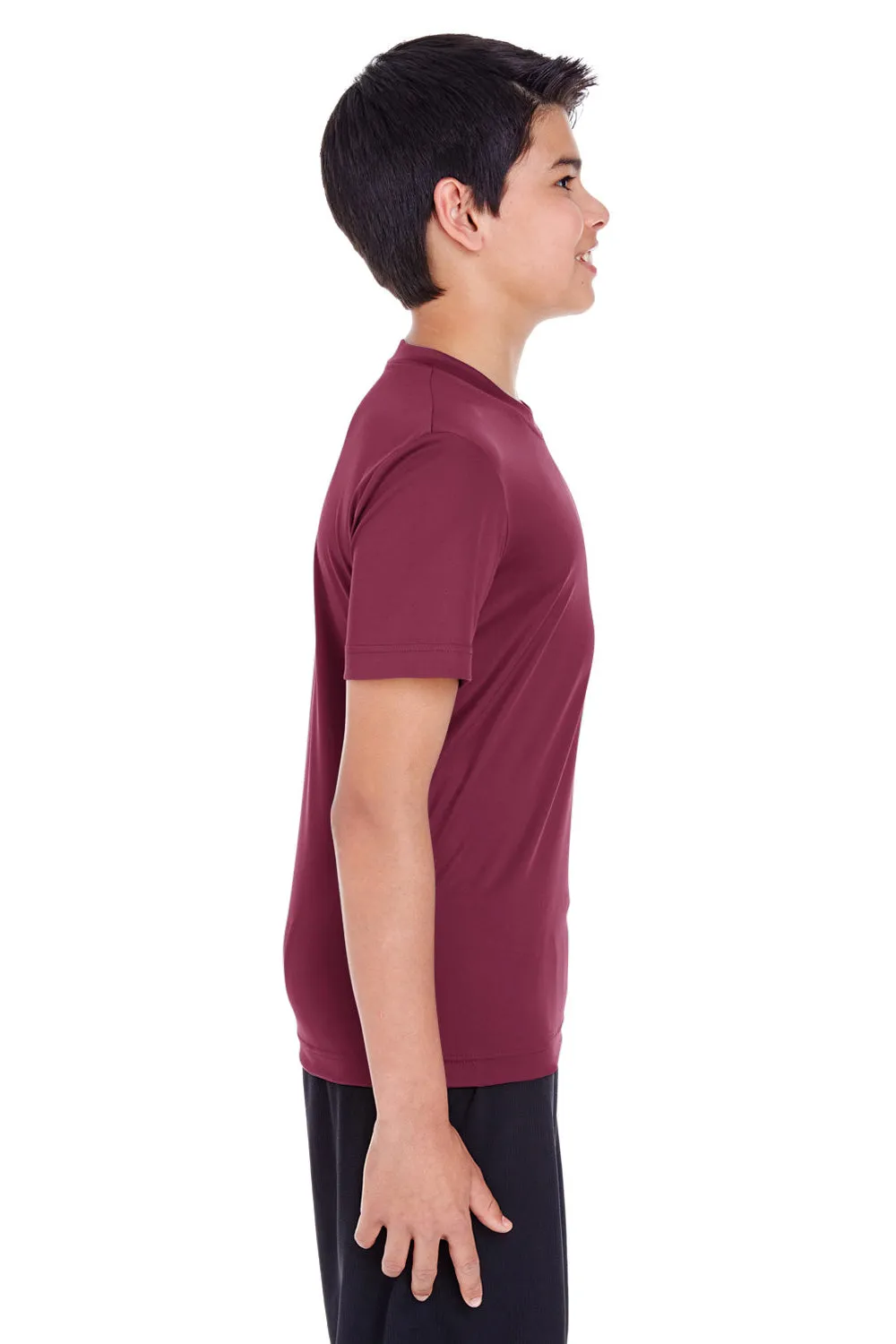 Team 365 Youth Zone Performance Moisture Wicking Short Sleeve Crewneck T-Shirt - Dark Maroon