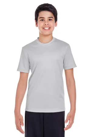 Team 365 Youth Zone Performance Moisture Wicking Short Sleeve Crewneck T-Shirt - Silver Grey