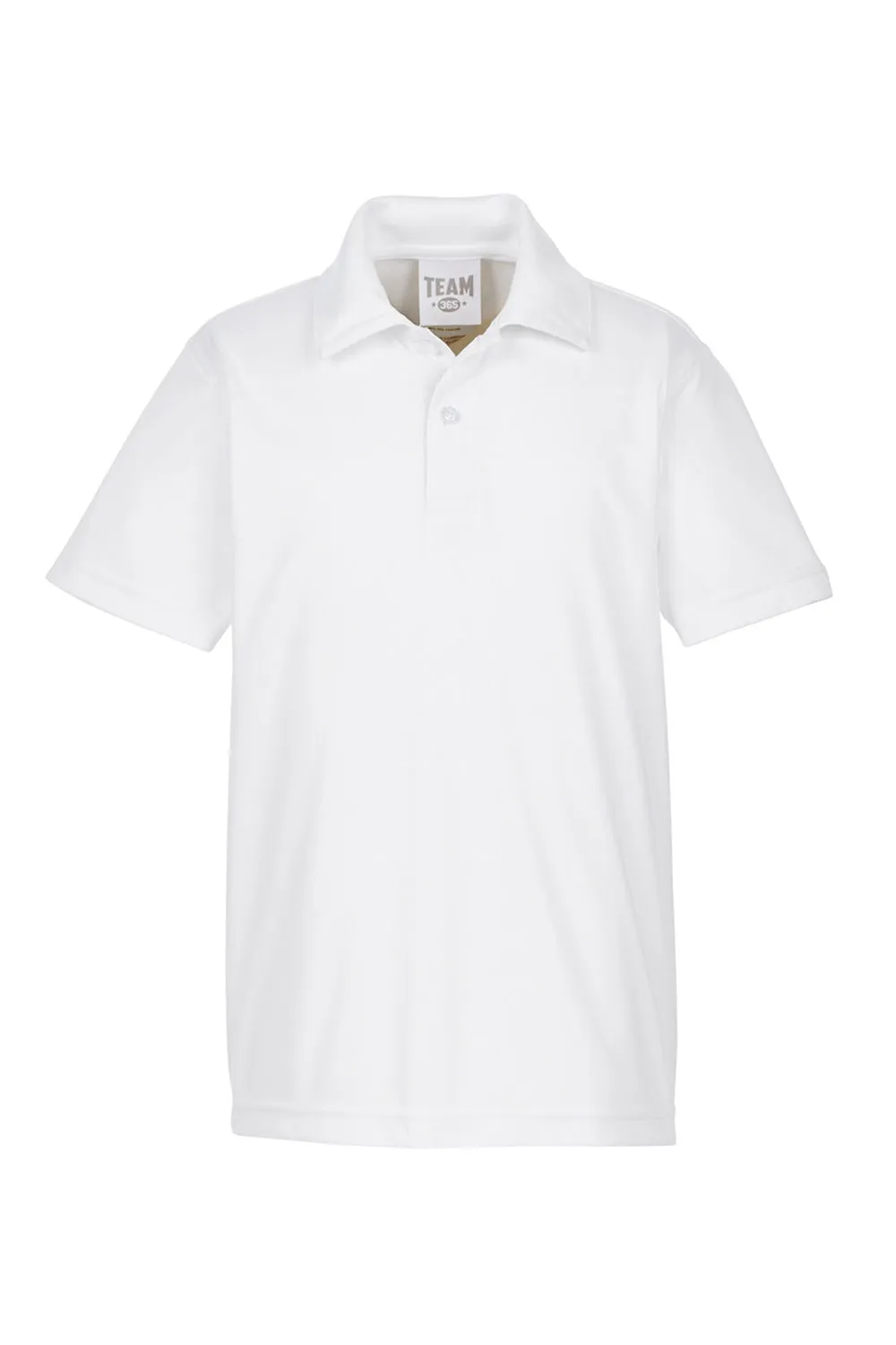 Team 365 Youth Zone Performance Moisture Wicking Short Sleeve Polo Shirt - White