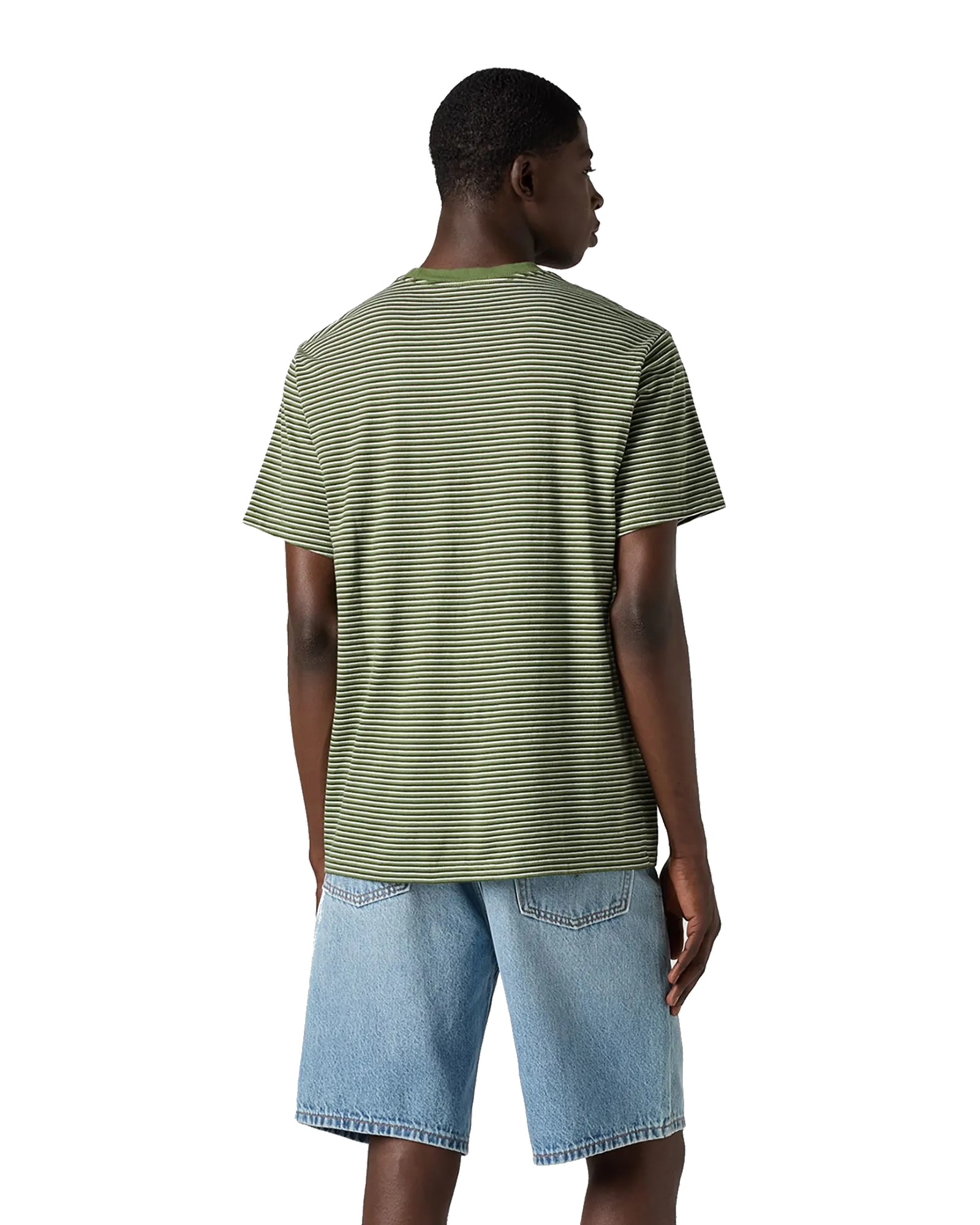 The Essential T-Shirt in Vent Stripe Vineyard Green
