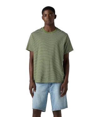 The Essential T-Shirt in Vent Stripe Vineyard Green