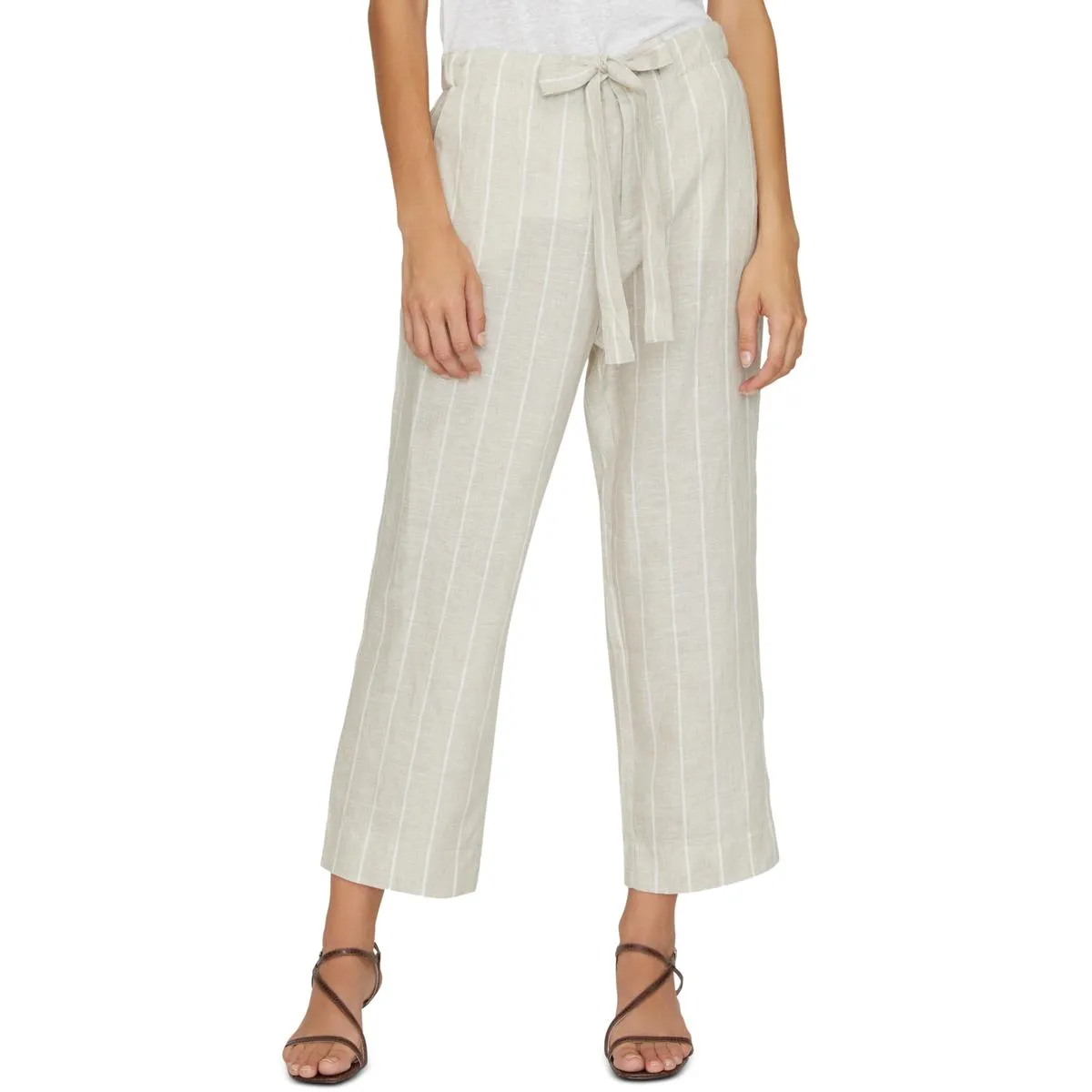 The Shayne Womens Linen Hampton Stripe Palazzo Pants