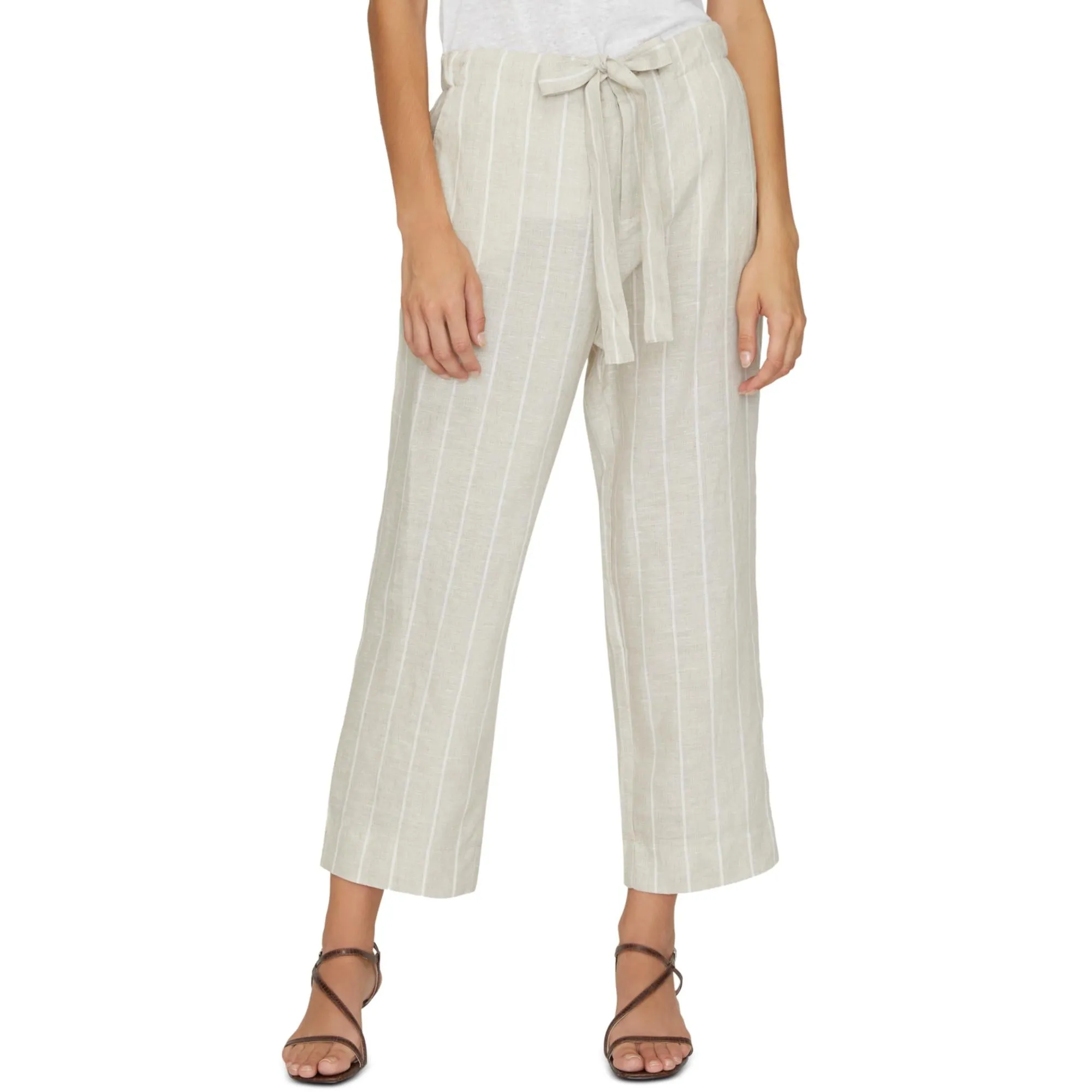 The Shayne Womens Linen Hampton Stripe Palazzo Pants