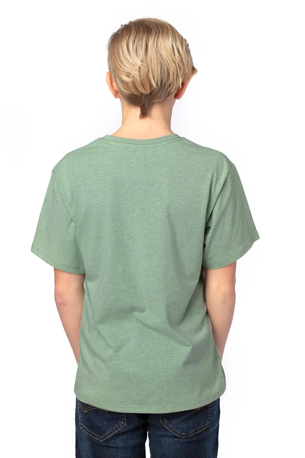 Threadfast Apparel Youth Ultimate Short Sleeve Crewneck T-Shirt - Heather Army Green