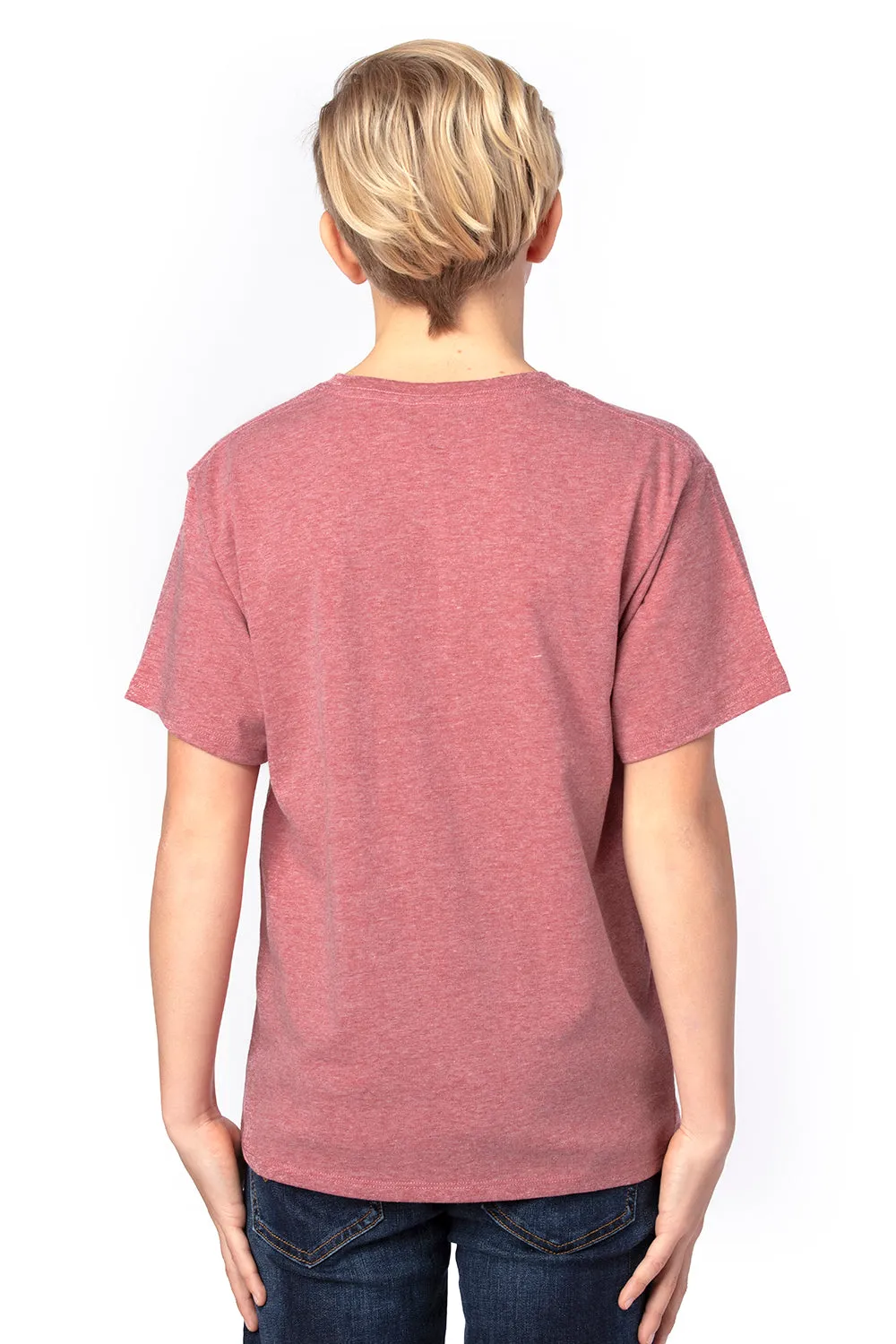 Threadfast Apparel Youth Ultimate Short Sleeve Crewneck T-Shirt - Heather Maroon