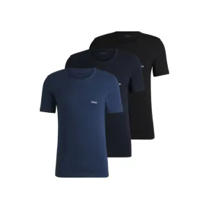 Three-pack of cotton underwear T-shirts with logo embroidery