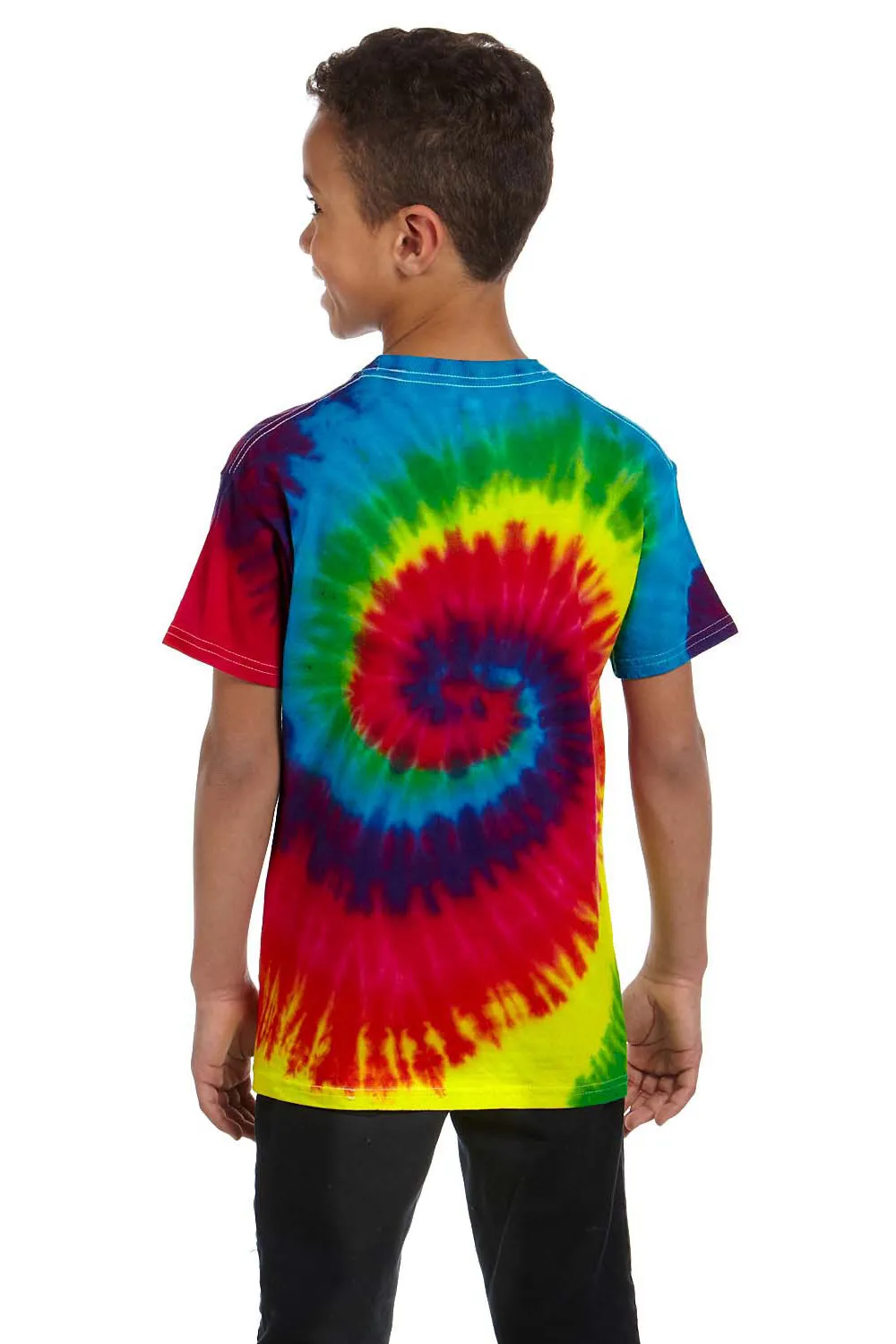 Tie-Dye Youth Short Sleeve Crewneck T-Shirt - Reactive Rainbow