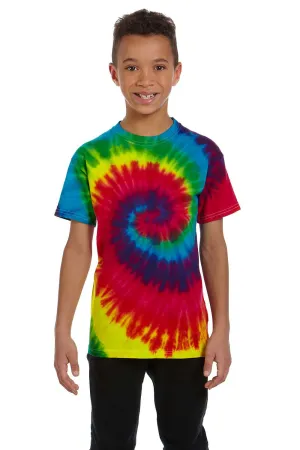 Tie-Dye Youth Short Sleeve Crewneck T-Shirt - Reactive Rainbow