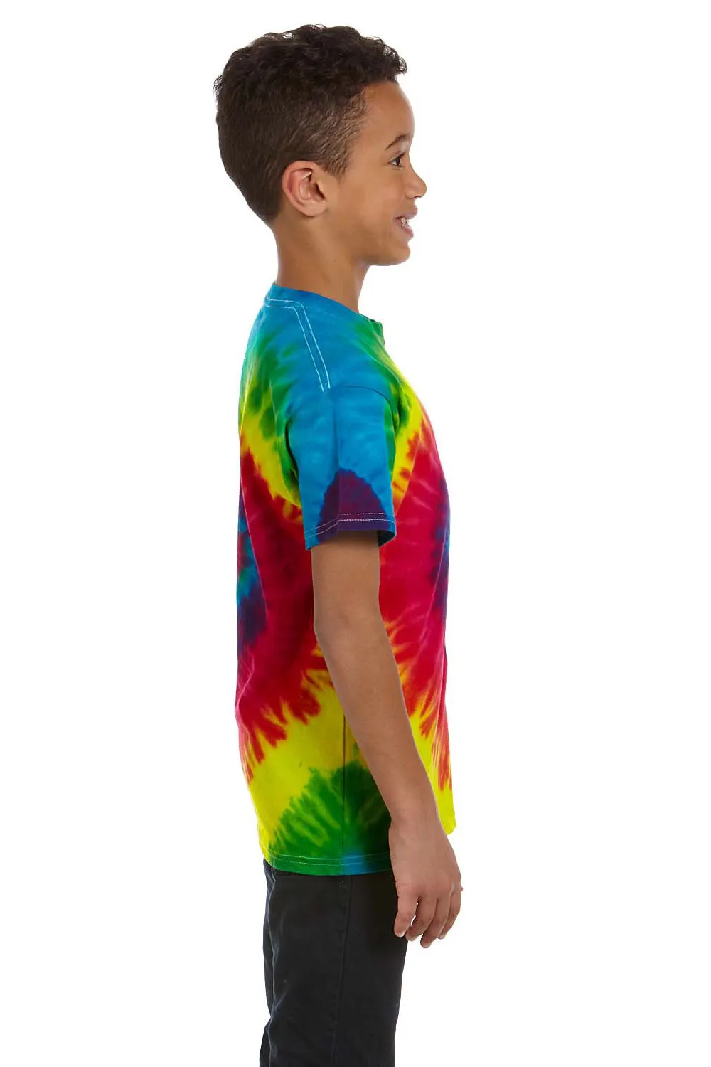 Tie-Dye Youth Short Sleeve Crewneck T-Shirt - Reactive Rainbow