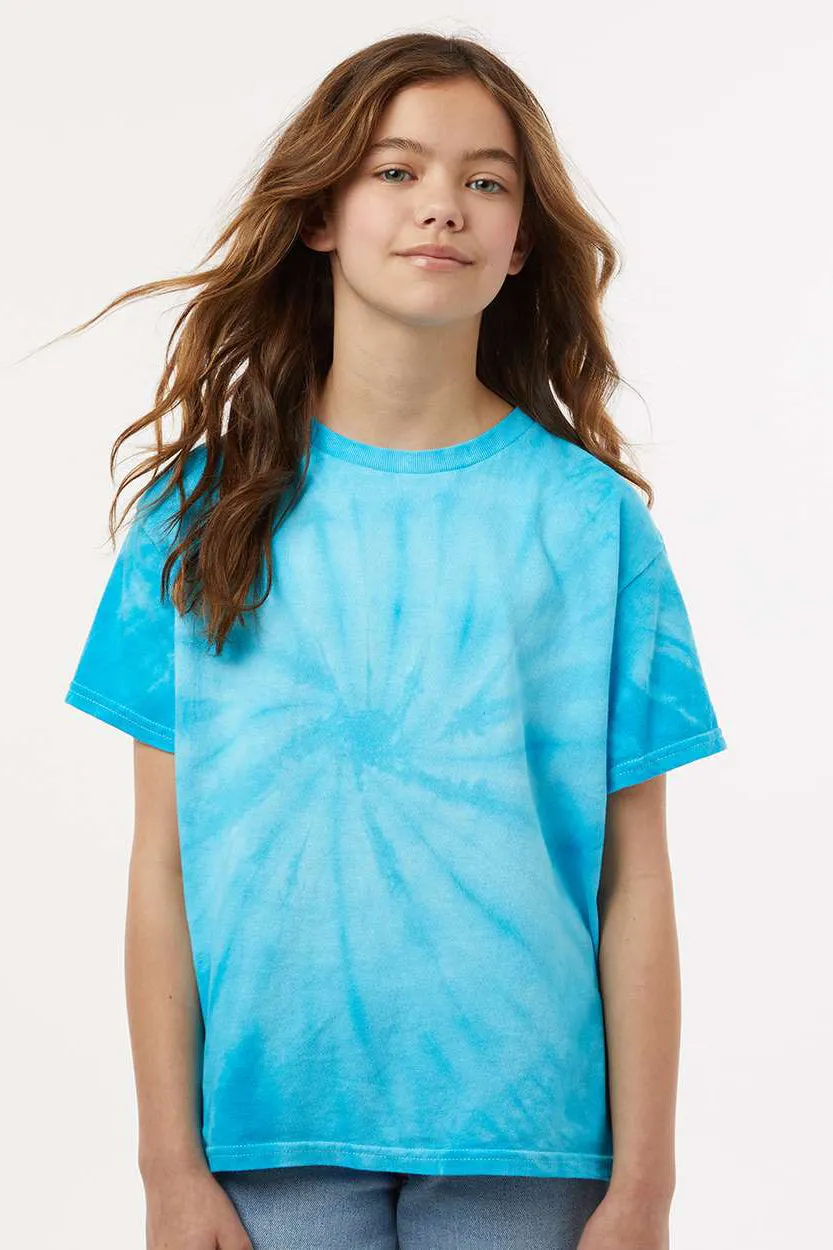 Tie-Dye Youth Short Sleeve Crewneck T-Shirt - Turquoise Blue