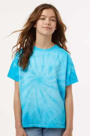 Tie-Dye Youth Short Sleeve Crewneck T-Shirt - Turquoise Blue