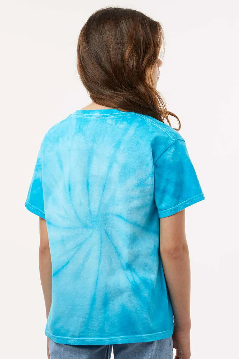 Tie-Dye Youth Short Sleeve Crewneck T-Shirt - Turquoise Blue