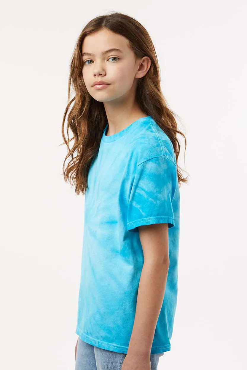 Tie-Dye Youth Short Sleeve Crewneck T-Shirt - Turquoise Blue