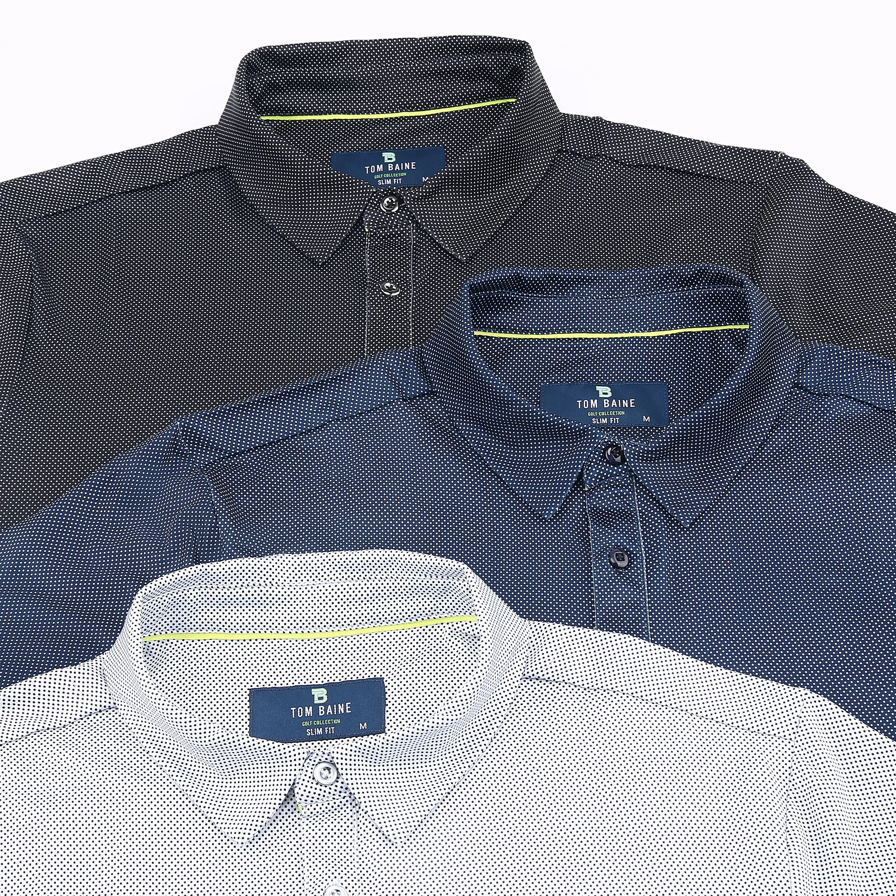 Tom Baine Men's Performance Geometric Print Four-Way Stretch Golf Polo