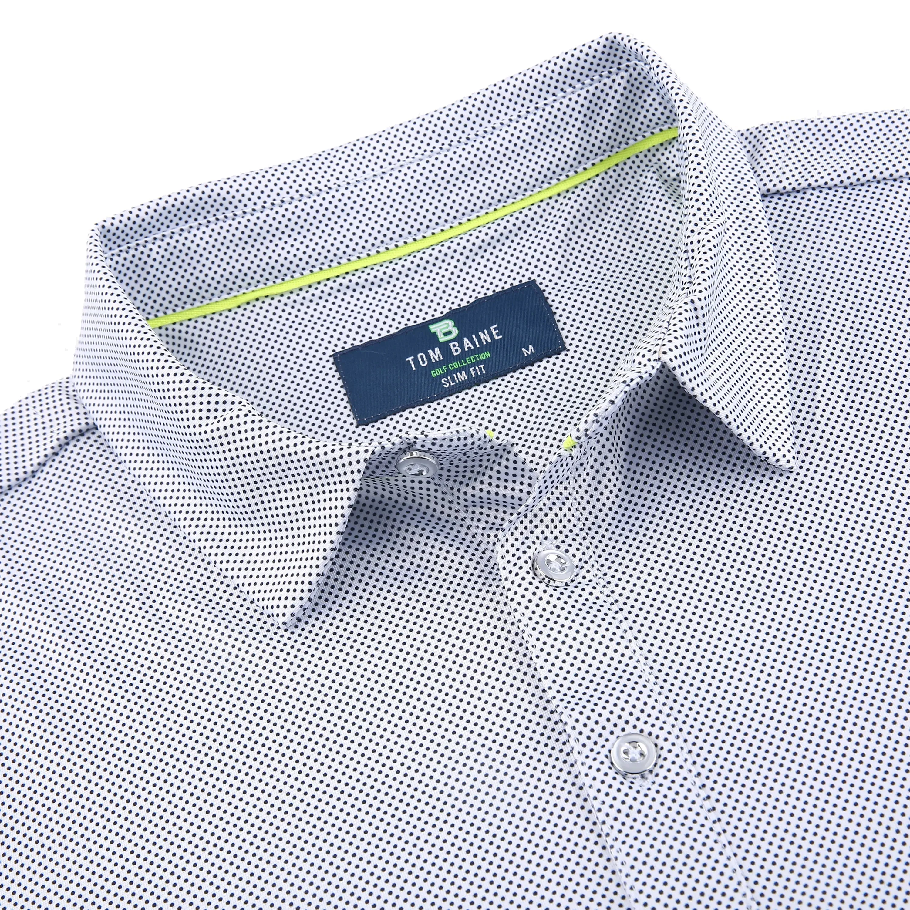 Tom Baine Men's Performance Geometric Print Four-Way Stretch Golf Polo