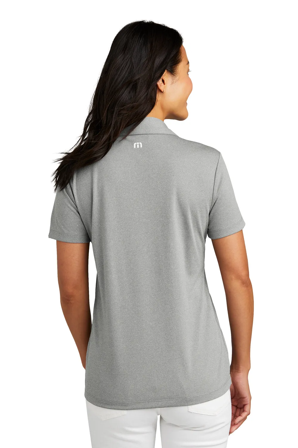 TravisMathew Womens Coto Performance Wrinkle Resistant Short Sleeve Polo Shirt - Heather Quiet Shade Grey