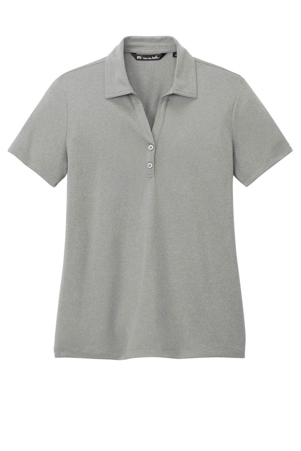 TravisMathew Womens Coto Performance Wrinkle Resistant Short Sleeve Polo Shirt - Heather Quiet Shade Grey