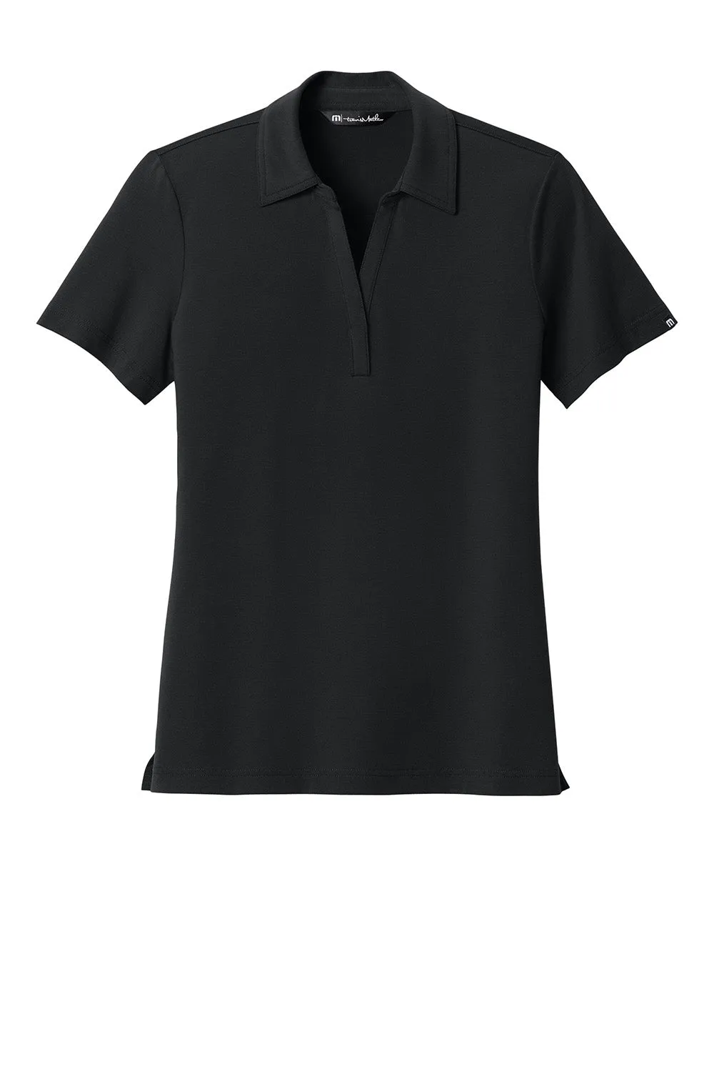 TravisMathew Womens Glenview Wrinkle Resistant Short Sleeve Polo Shirt - Black
