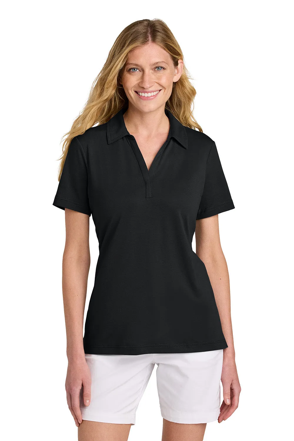 TravisMathew Womens Glenview Wrinkle Resistant Short Sleeve Polo Shirt - Black