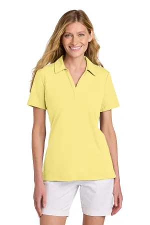 TravisMathew Womens Glenview Wrinkle Resistant Short Sleeve Polo Shirt - Pale Yellow