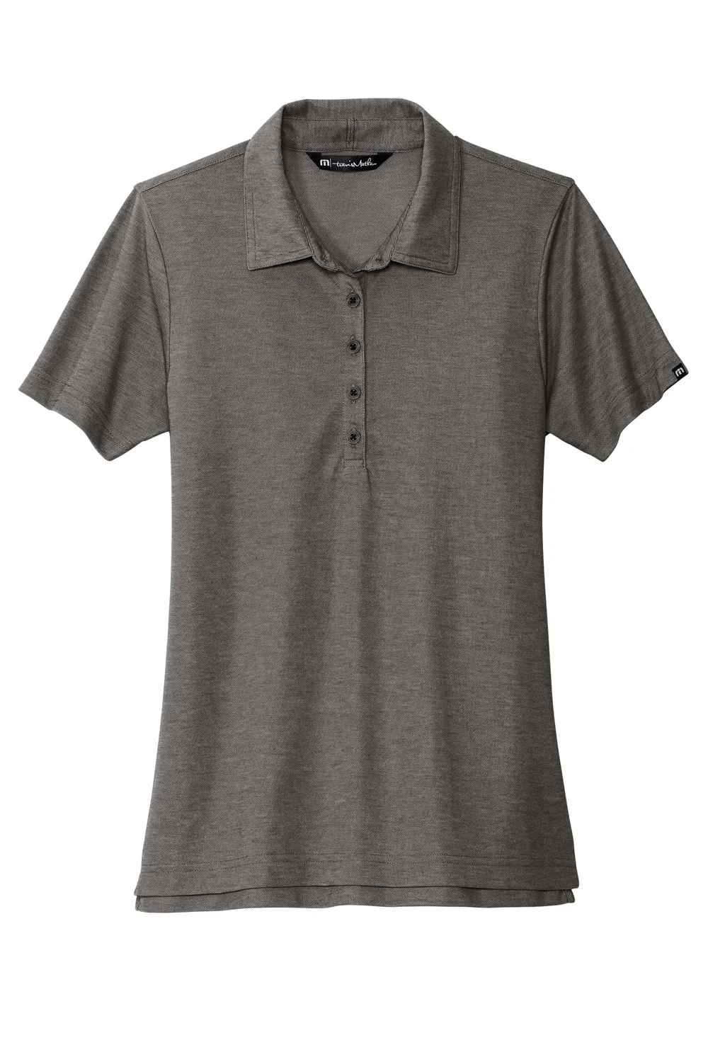 TravisMathew Womens Oceanside Moisture Wicking Short Sleeve Polo Shirt - Heather Black